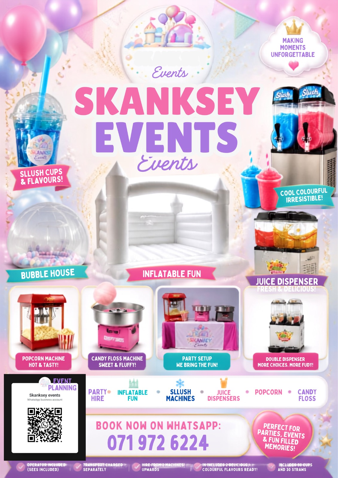 Skanksey Events promotional flyer